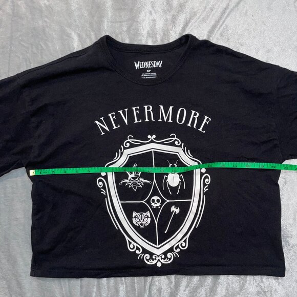 🎉 Bundle Deal: 4 for $20! 🎉 Wednesday Addams Nevermore cropped tee S - Picture 5 of 6
